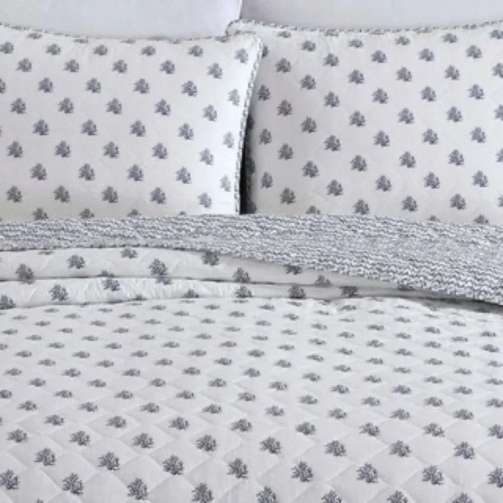 Nautica Coral Beach Blue Twin Quilt Set – 100% Cotton Coastal Bedding w/ Sham